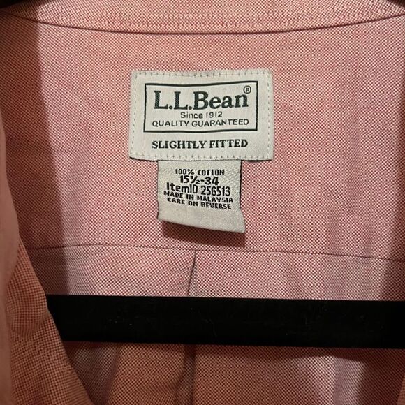 L.L.Bean Men's Wrinkle-Free Classic Oxford Cloth Shirt Slightly Fitted 15 1/2-34 - Picture 3 of 6